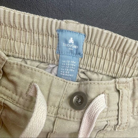 Gap beige linen pants. Can be made into 3/4 length. Great used condition. - Picture 2 of 3